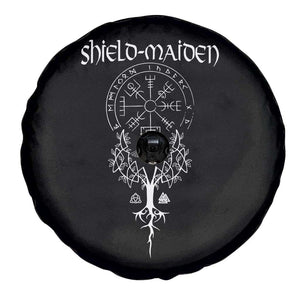 Shield Maiden Spare Tire Cover Female Warrior Scandinavian Folklore Mythology TS09 Print Your Wear