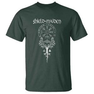 Shield Maiden T Shirt Female Warrior Scandinavian Folklore Mythology TS09 Dark Forest Green Print Your Wear