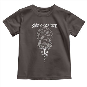 Shield Maiden Toddler T Shirt Female Warrior Scandinavian Folklore Mythology TS09 Dark Chocolate Print Your Wear