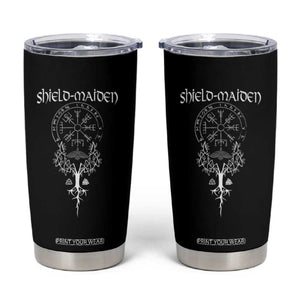 Shield Maiden Tumbler Cup Female Warrior Scandinavian Folklore Mythology TS09 Black Print Your Wear