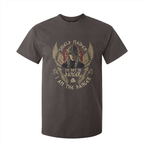 Shield Maiden T Shirt For Kid I Am The Danger Female Warrior Scandinavian Folklore Mythology TS09 Dark Chocolate Print Your Wear