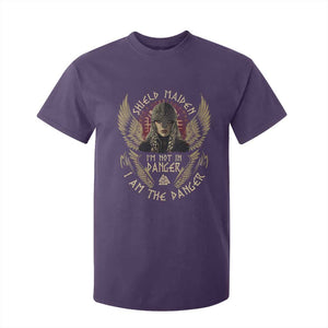 Shield Maiden T Shirt For Kid I Am The Danger Female Warrior Scandinavian Folklore Mythology TS09 Purple Print Your Wear