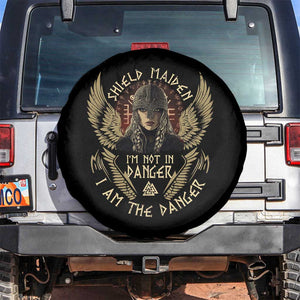 Shield Maiden Spare Tire Cover I Am The Danger Female Warrior Scandinavian Folklore Mythology TS09 No hole Black Print Your Wear