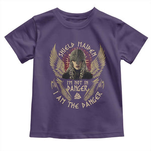Shield Maiden Toddler T Shirt I Am The Danger Female Warrior Scandinavian Folklore Mythology TS09 Purple Print Your Wear
