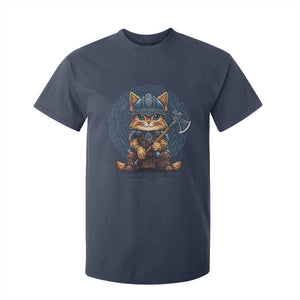 Nordic Norse Viking Cat Warrior T Shirt For Kid TS09 Navy Print Your Wear
