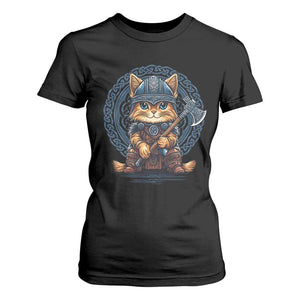 Nordic Norse Viking Cat Warrior T Shirt For Women TS09 Black Print Your Wear