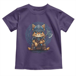 Nordic Norse Viking Cat Warrior Toddler T Shirt TS09 Purple Print Your Wear