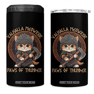 Viking Cat 4 in 1 Can Cooler Tumbler Norse Mythology Cat Warrior TS09 One Size: 16 oz Black Print Your Wear