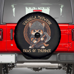Viking Cat Spare Tire Cover Norse Mythology Cat Warrior TS09 Black Print Your Wear