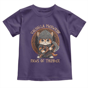 Viking Cat Toddler T Shirt Norse Mythology Cat Warrior TS09 Purple Print Your Wear