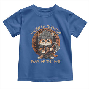 Viking Cat Toddler T Shirt Norse Mythology Cat Warrior TS09 Royal Blue Print Your Wear