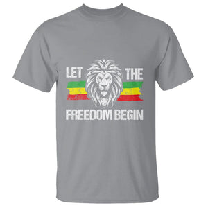 Juneteenth T Shirt Let The Freedom Begin African American Lion TS09 Sport Gray Print Your Wear