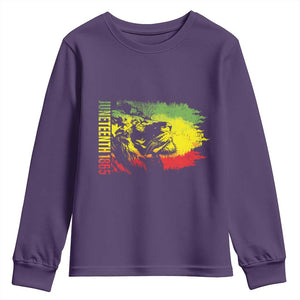 Juneteenth Youth Sweatshirt Lion King 1865 African American TS09 Purple Print Your Wear