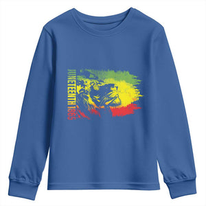 Juneteenth Youth Sweatshirt Lion King 1865 African American TS09 Royal Blue Print Your Wear