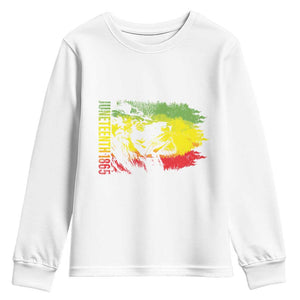 Juneteenth Youth Sweatshirt Lion King 1865 African American TS09 White Print Your Wear