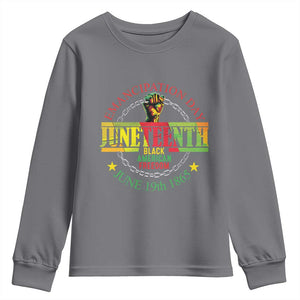 Juneteenth 1865 Youth Sweatshirt Emancipation Day Black American Freedom Melanin Pride TS09 Charcoal Print Your Wear