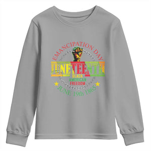 Juneteenth 1865 Youth Sweatshirt Emancipation Day Black American Freedom Melanin Pride TS09 Sport Gray Print Your Wear