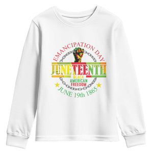 Juneteenth 1865 Youth Sweatshirt Emancipation Day Black American Freedom Melanin Pride TS09 White Print Your Wear