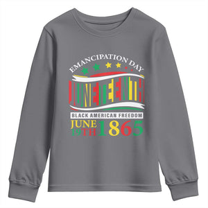 Juneteenth 1865 Youth Sweatshirt Emancipation Day Black American Freedom Black Pride TS09 Charcoal Print Your Wear