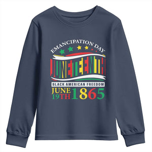 Juneteenth 1865 Youth Sweatshirt Emancipation Day Black American Freedom Black Pride TS09 Navy Print Your Wear
