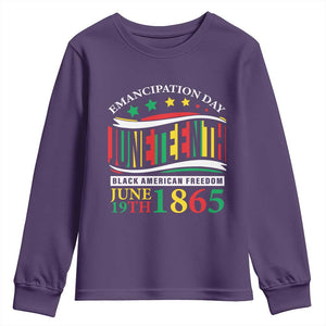 Juneteenth 1865 Youth Sweatshirt Emancipation Day Black American Freedom Black Pride TS09 Purple Print Your Wear