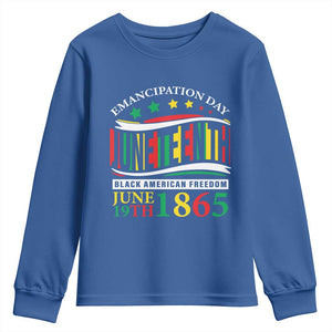 Juneteenth 1865 Youth Sweatshirt Emancipation Day Black American Freedom Black Pride TS09 Royal Blue Print Your Wear