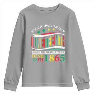 Juneteenth 1865 Youth Sweatshirt Emancipation Day Black American Freedom Black Pride TS09 Sport Gray Print Your Wear