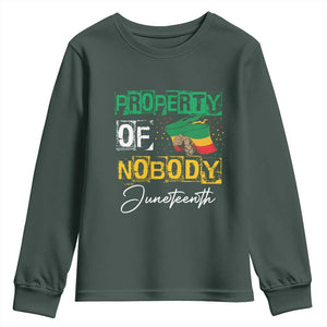 Property Of Nobody Melanin Black Freedom Youth Sweatshirt TS09 Dark Forest Green Print Your Wear