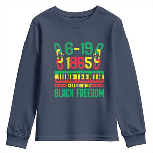 Juneteenth Youth Sweatshirt Celebrating Black Freedom 1865 TS09 Navy Print Your Wear