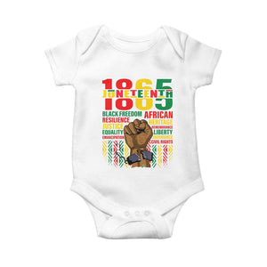 Juneteenth 1865 Baby Onesie Black Freedom African Resilience Remembrance TS09 White Print Your Wear