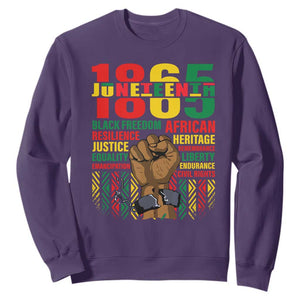 Juneteenth Sweatshirt 1865 Black Freedom African Resilience Remembrance TS09 Purple Print Your Wear