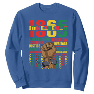 Juneteenth Sweatshirt 1865 Black Freedom African Resilience Remembrance TS09 Royal Blue Print Your Wear
