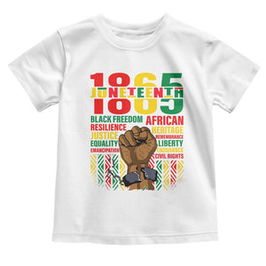 Juneteenth 1865 Toddler T Shirt Black Freedom African Resilience Remembrance TS09 White Print Your Wear