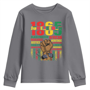Juneteenth 1865 Youth Sweatshirt Black Freedom African Resilience Remembrance TS09 Charcoal Print Your Wear