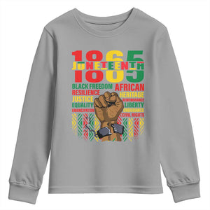 Juneteenth 1865 Youth Sweatshirt Black Freedom African Resilience Remembrance TS09 Sport Gray Print Your Wear