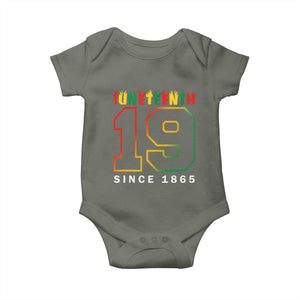 Melanin Black Freedom Juneteenth 1865 Baby Onesie TS09 Military Green Print Your Wear
