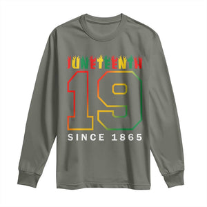 Melanin Black Freedom Juneteenth 1865 Long Sleeve Shirt TS09 Military Green Print Your Wear