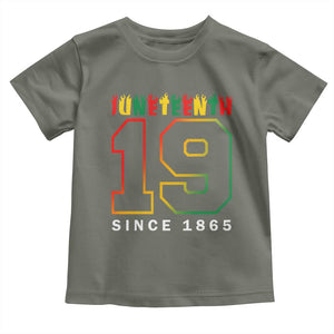 Melanin Black Freedom Juneteenth 1865 Toddler T Shirt TS09 Military Green Print Your Wear