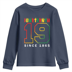 Melanin Black Freedom Juneteenth 1865 Youth Sweatshirt TS09 Navy Print Your Wear