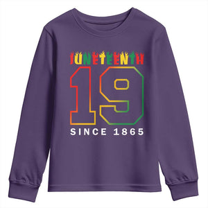 Melanin Black Freedom Juneteenth 1865 Youth Sweatshirt TS09 Purple Print Your Wear