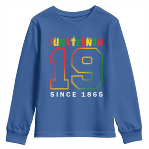Melanin Black Freedom Juneteenth 1865 Youth Sweatshirt TS09 Royal Blue Print Your Wear