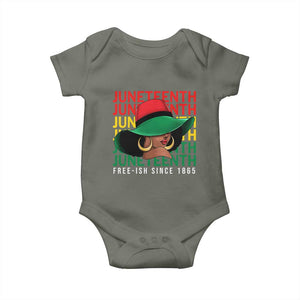 Juneteenth Baby Onesie Freeish Since 1865 Black Women Pride Melanin TS09 Military Green Print Your Wear