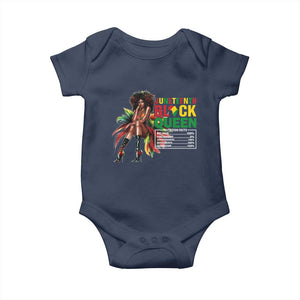 Juneteenth Baby Onesie Black Queen Nutritional Facts TS09 Navy Print Your Wear
