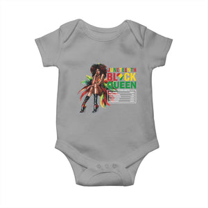 Juneteenth Baby Onesie Black Queen Nutritional Facts TS09 Sport Gray Print Your Wear
