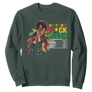 Juneteenth Sweatshirt Black Queen Nutritional Facts TS09 Dark Forest Green Print Your Wear