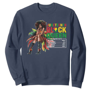 Juneteenth Sweatshirt Black Queen Nutritional Facts TS09 Navy Print Your Wear