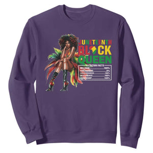 Juneteenth Sweatshirt Black Queen Nutritional Facts TS09 Purple Print Your Wear