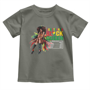 Juneteenth Toddler T Shirt Black Queen Nutritional Facts TS09 Military Green Print Your Wear