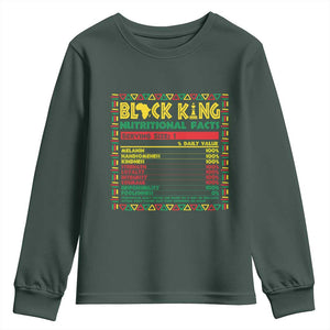 Juneteenth Youth Sweatshirt Black King Nutritional Facts African American Dad Men TS09 Dark Forest Green Print Your Wear