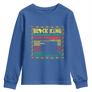 Juneteenth Youth Sweatshirt Black King Nutritional Facts African American Dad Men TS09 Royal Blue Print Your Wear